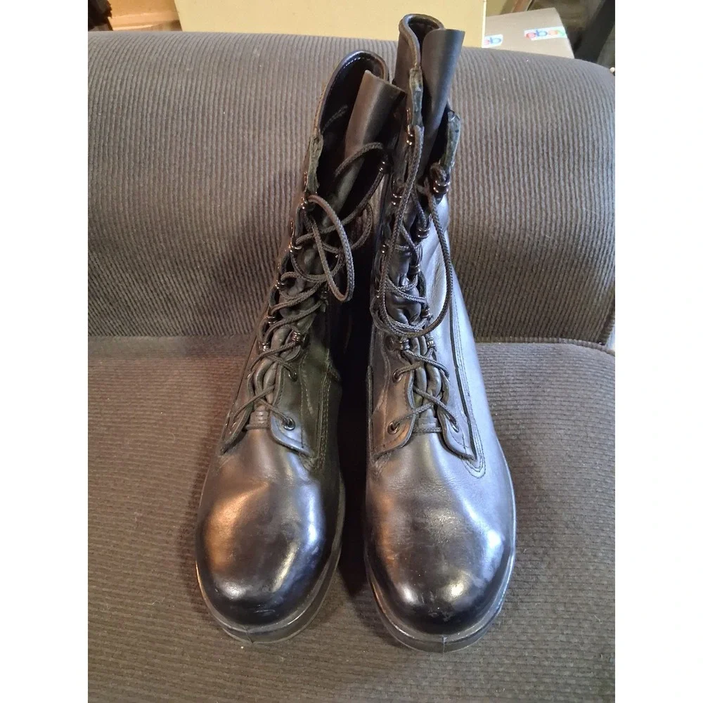 Belleville F360ST Black Leather Steel Toe Combat Boots Mens 9.5 W Vibram ST